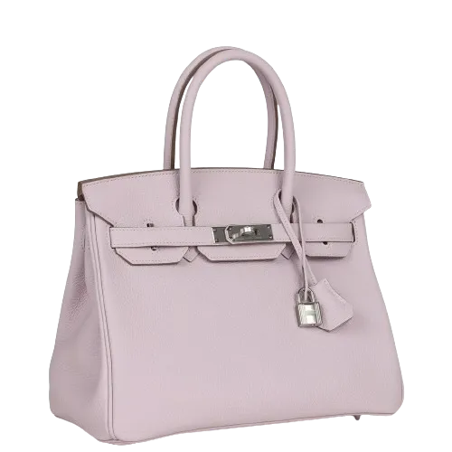 HermÃ¨s Birkin 30 Mauve Pale Clemence Palladium Hardware